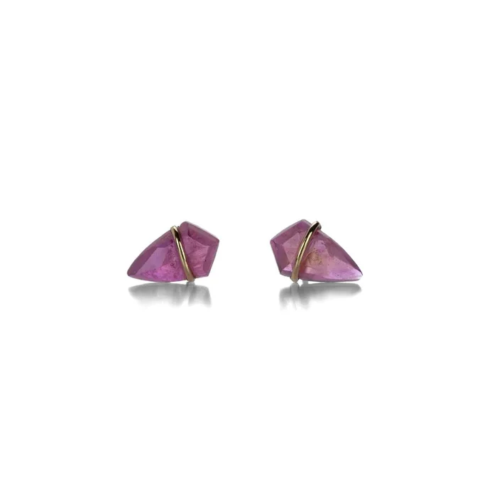 Small 18k and Ruby Kite Studs