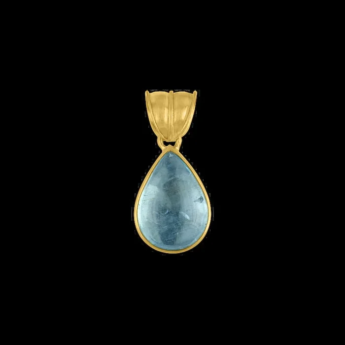 Small Aquamarine Tear Pendant