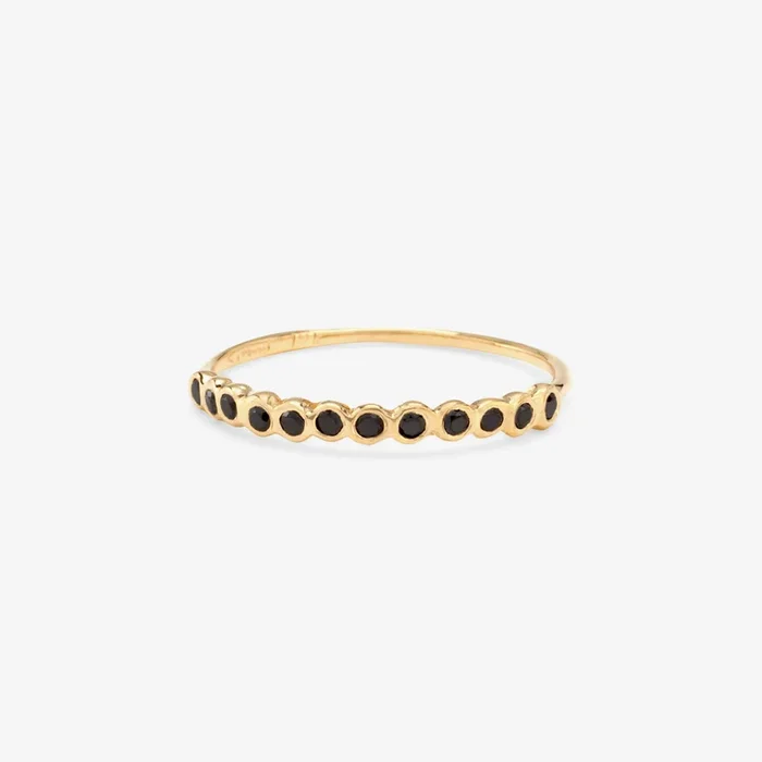 Small Black Diamond Circle Half Eternity Band | R1104BK