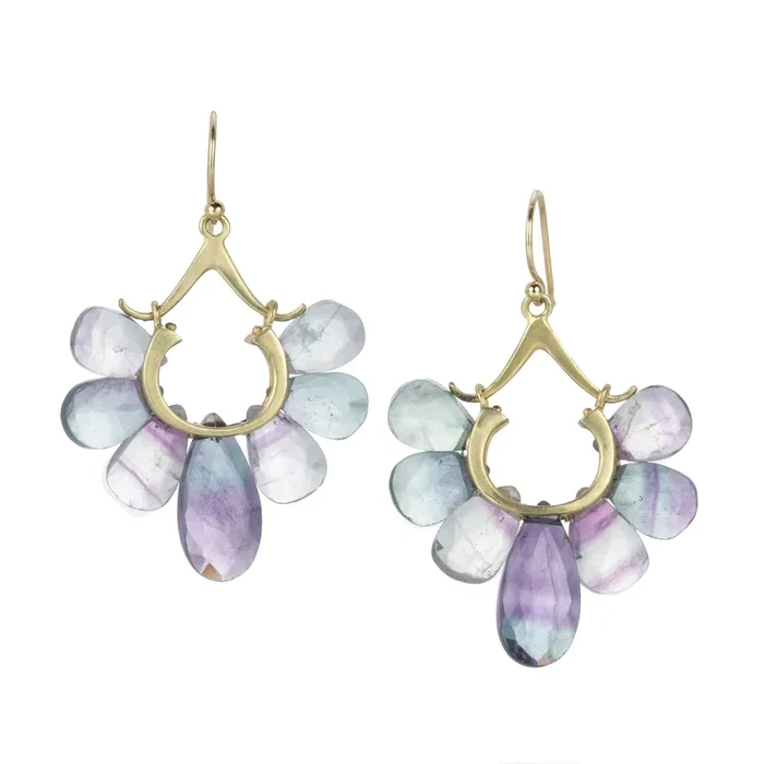 Small Fluorite Peaock Earrings