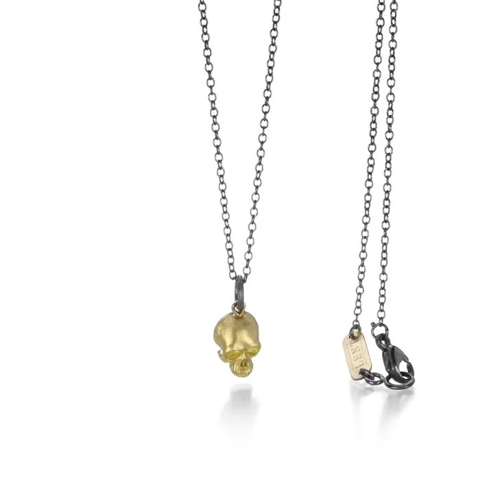 Small Gold Skull Necklace