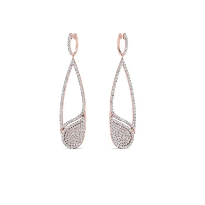 Small Hoop With Paisley Drop Earring