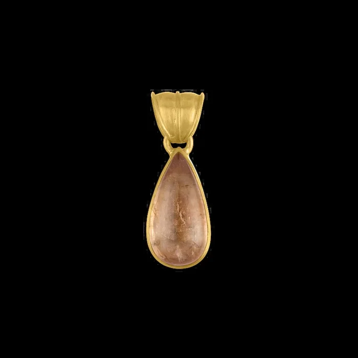 Small Peach Tourmaline Tear Pendant