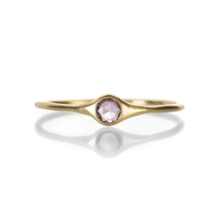 Small Round Pink Sapphire Ring