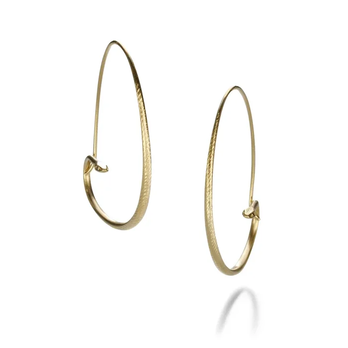 Small Snake Hoops in 18k Yellow Gold