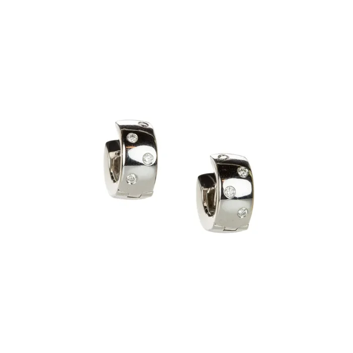 Small Sprinkled Diamond Snap Hoops