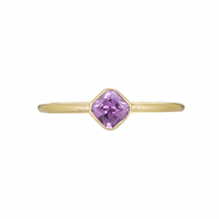 Small Square Pink Sapphire Ring