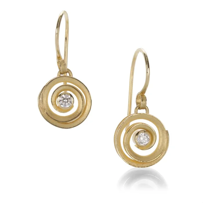 Small Swirl Earrings with Diamonds
