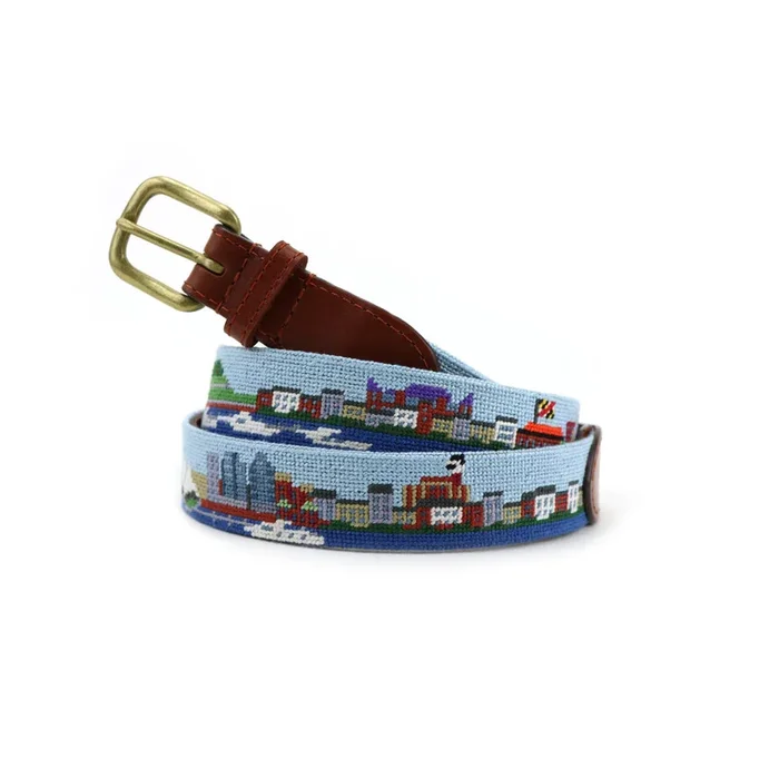 Smathers & Branson Baltimore Inner Harbor Needlepoint Belt – Exclusive