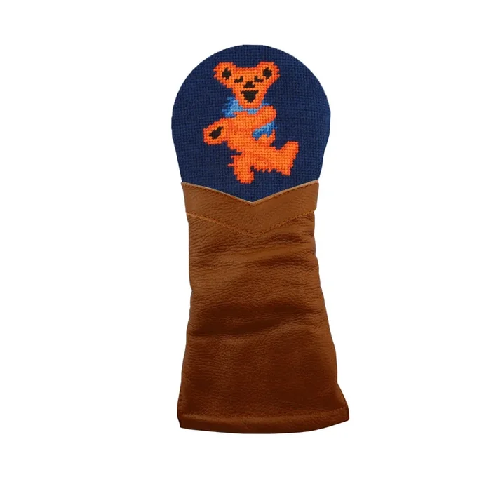 Smathers & Branson Dark Navy Chestnut Leather Fairway Head Cover