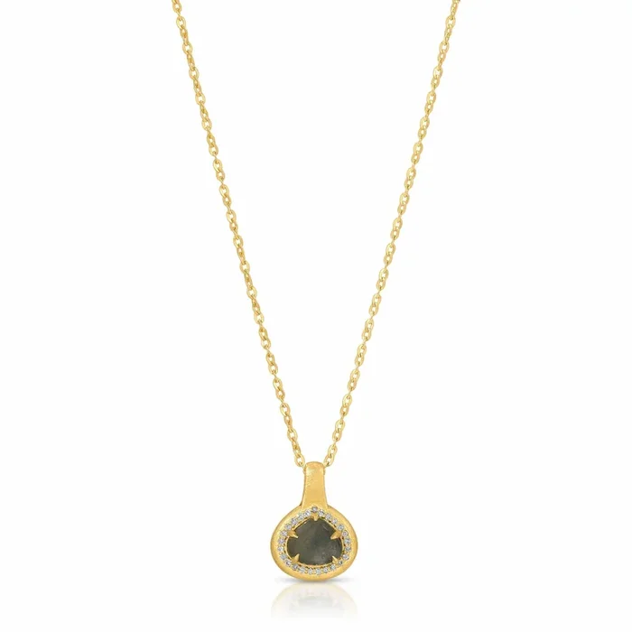 Smokey Sapphire 14k Gold Necklace