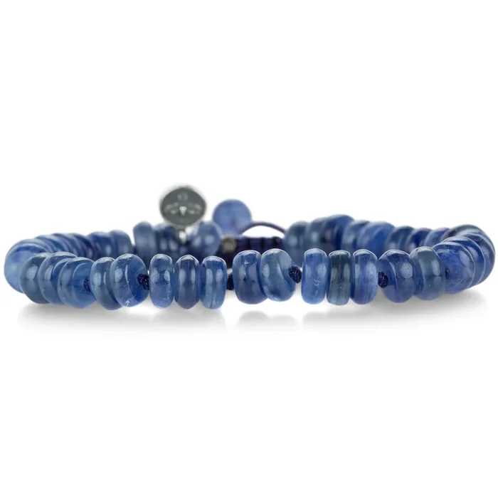 Smooth 8mm Kyanite Rondelle Bracelet