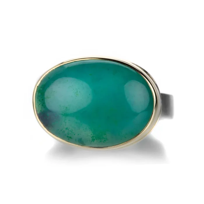 Smooth Oval Gem Silica Ring
