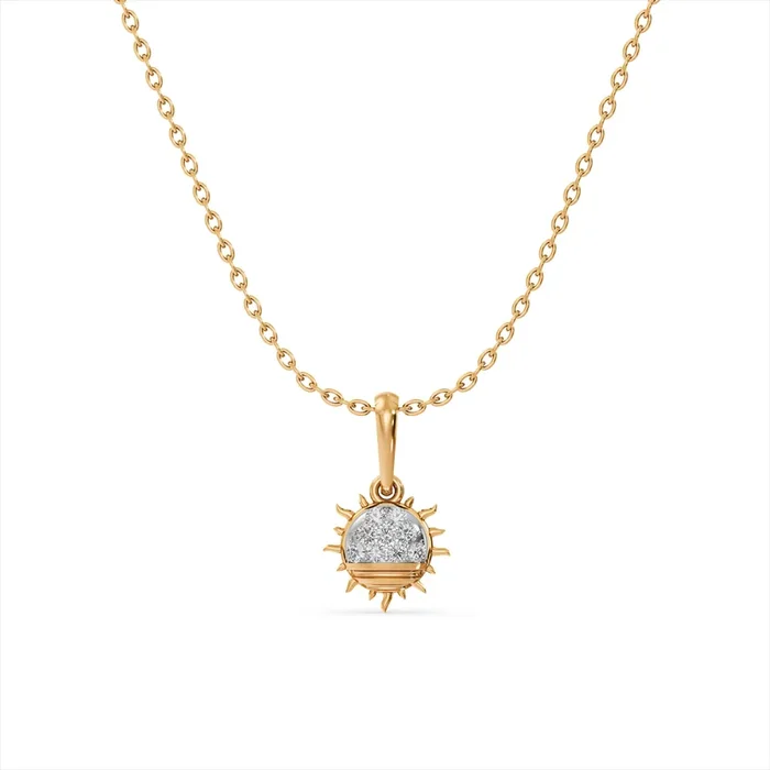 Solar Gleam 9KT Gold Lab Grown Diamond Necklace