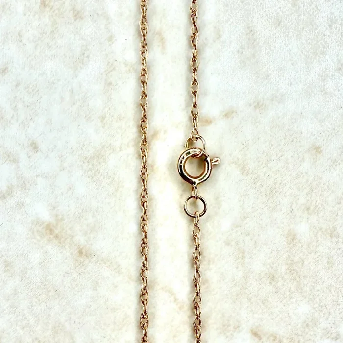 Solid 14K Rose Gold 18-Inch Rope Chain Necklace