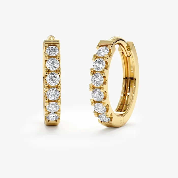 Solid Gold Diamond Huggies, Ruva