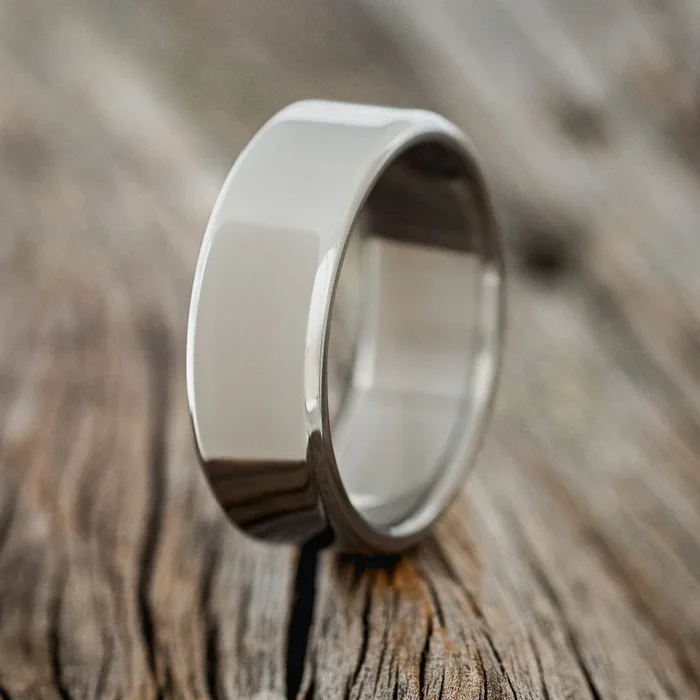 SOLID METAL WEDDING BAND WITH CUSTOM FINISH – READY TO SHIP