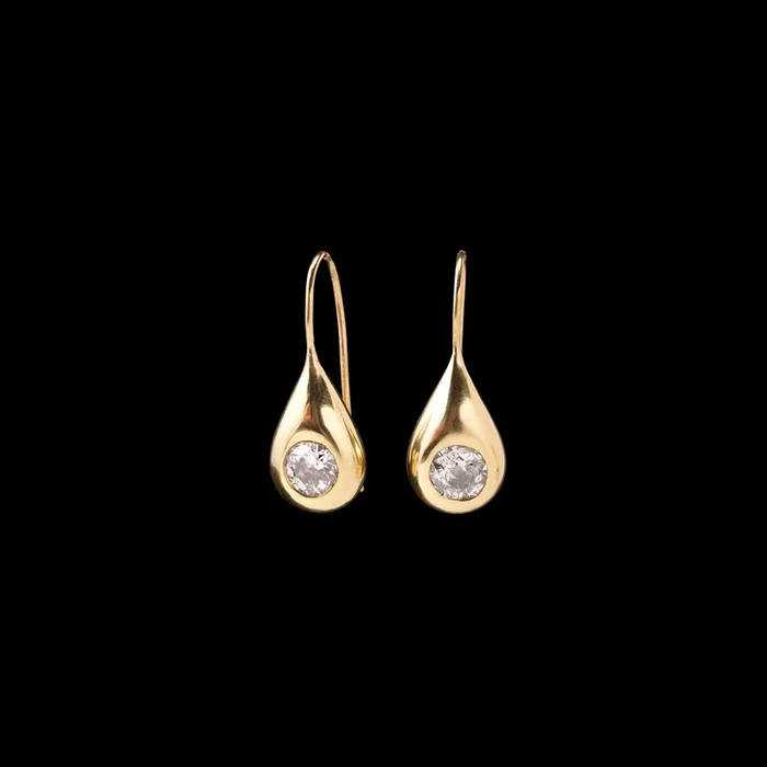 Solitaire Diamond Teardrop Earring