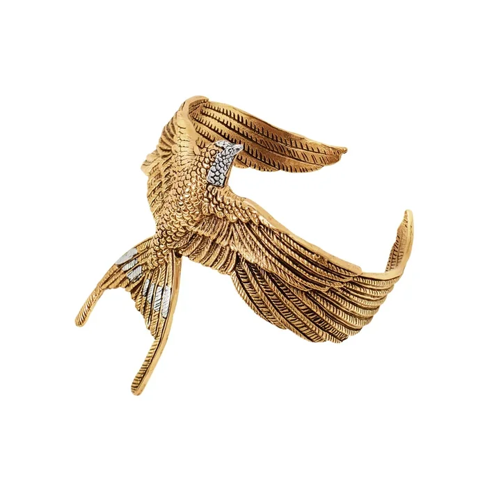 Songbird Cuff in Bronze with Silver Accents