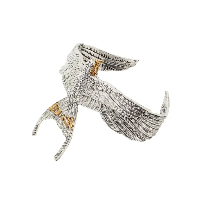 Songbird Cuff in Silver with Bronze Accents