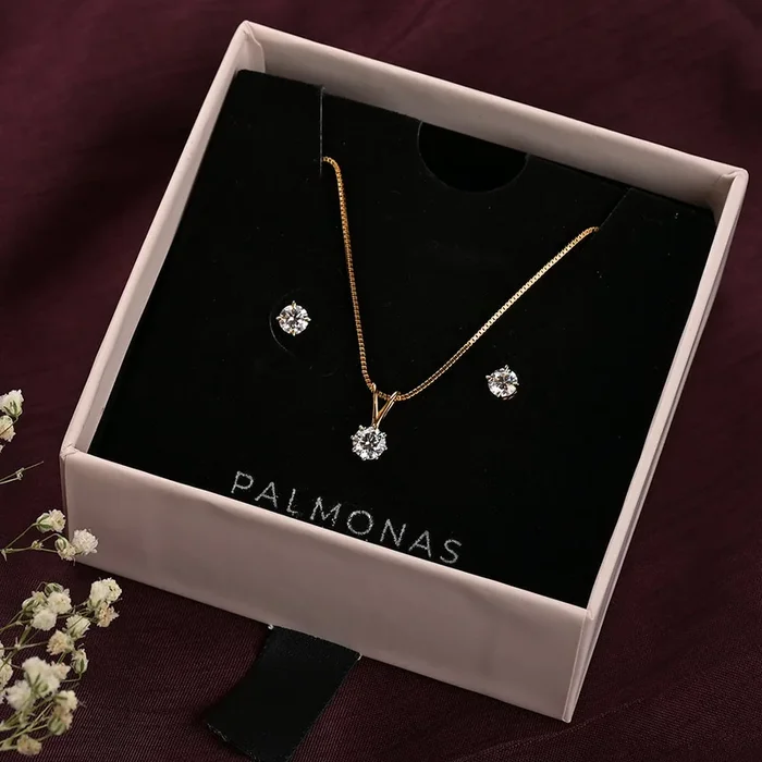 Sparkling Solitaire Diamond Set | 18k Gold Vermeil