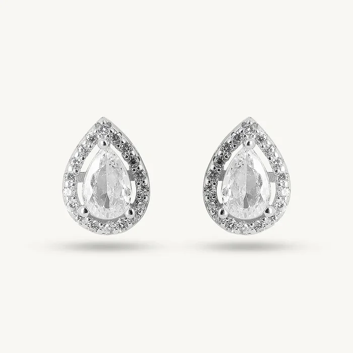 Sparkling Teardrop 925 Sterling Silver Earrings