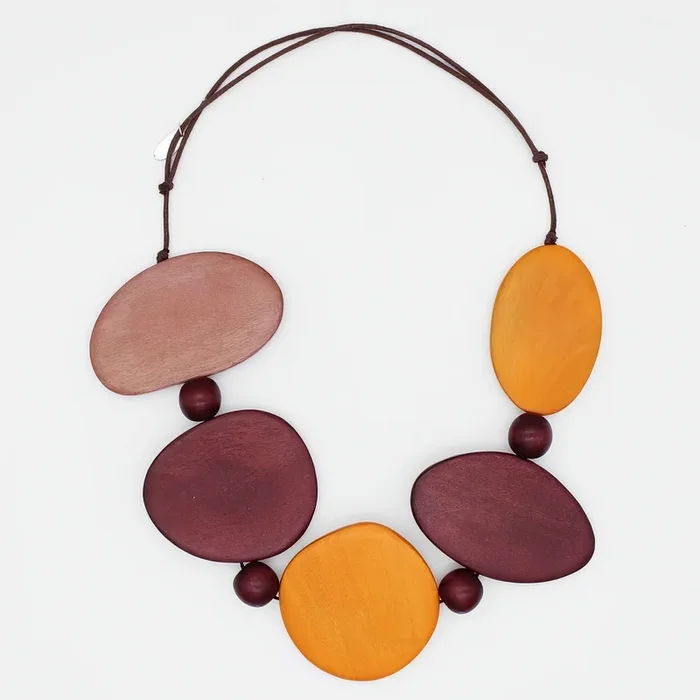 Spice Jovie Wood Bead Statement Necklace