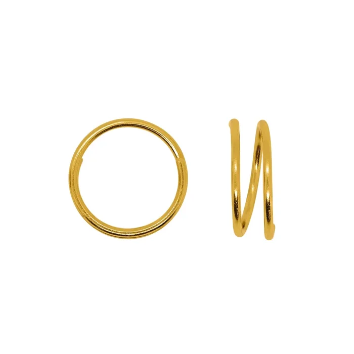 Spiral Double Hoop in Gold – 1/2″