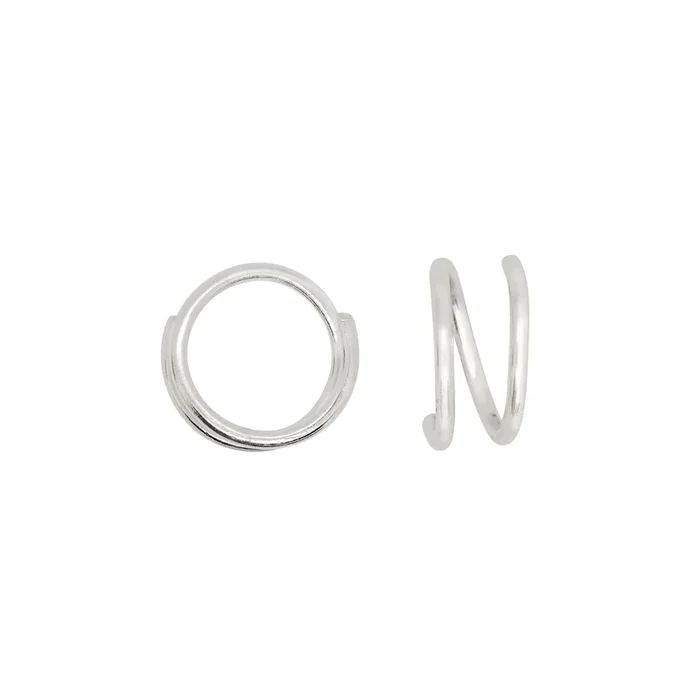 Spiral Double Hoop in Silver – 3/8″