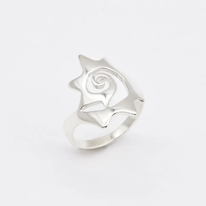 Spiral Sun Ring – Summer Silver Ring – Large Sun Ring