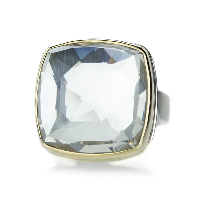 Square Rock Crystal Ring