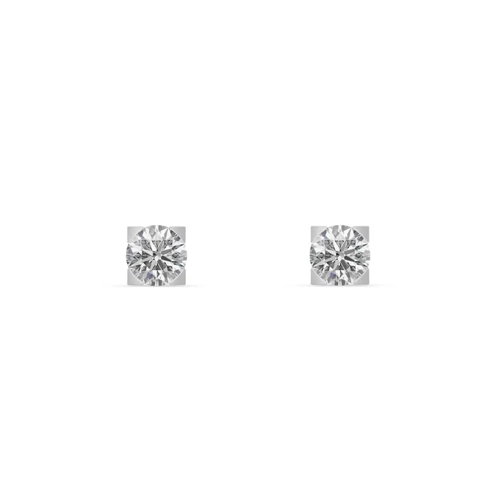 Square Shine 9KT Gold Lab Grown Diamond Studs for Multiple Piercings
