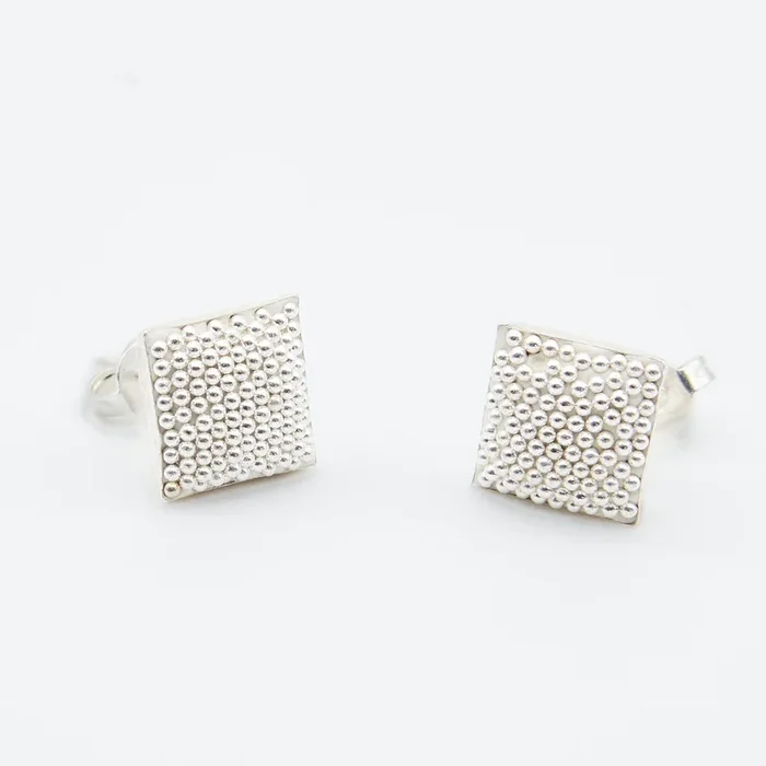 Square Sterling Silver Stud Earrings