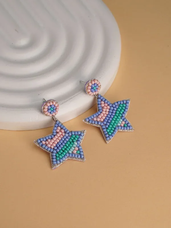 Star embroidery Earring