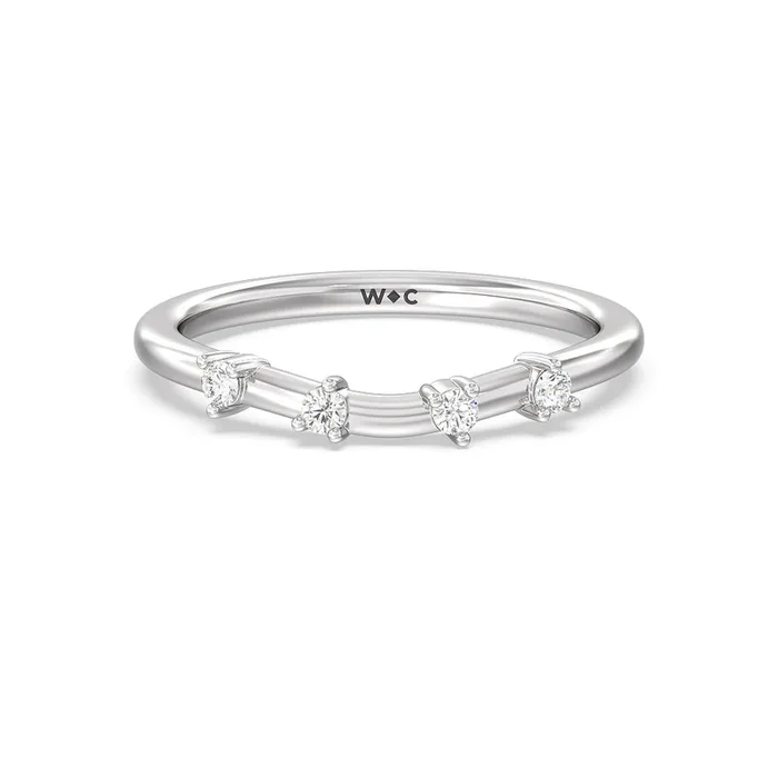 Star Halo Solitaire Diamond Wedding Band