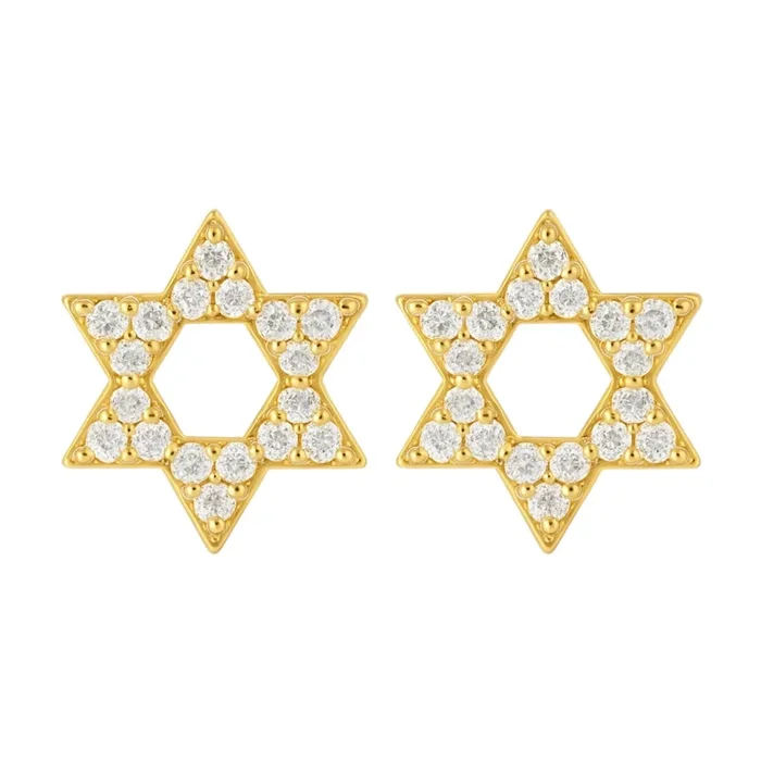 Star of David | Pave Stud Earrings