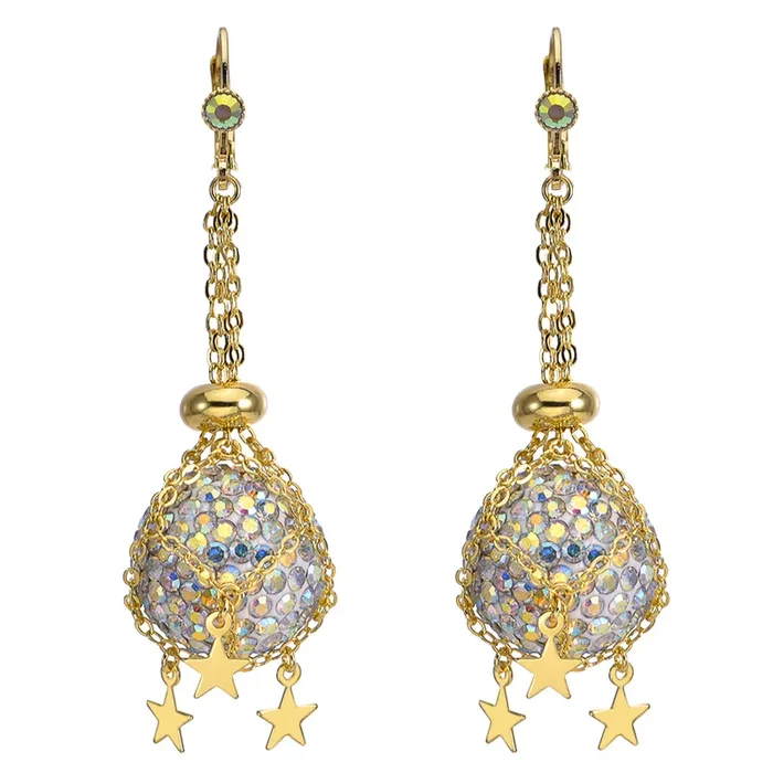 Starlight Spell Caster Leverback Earrings (Goldtone)