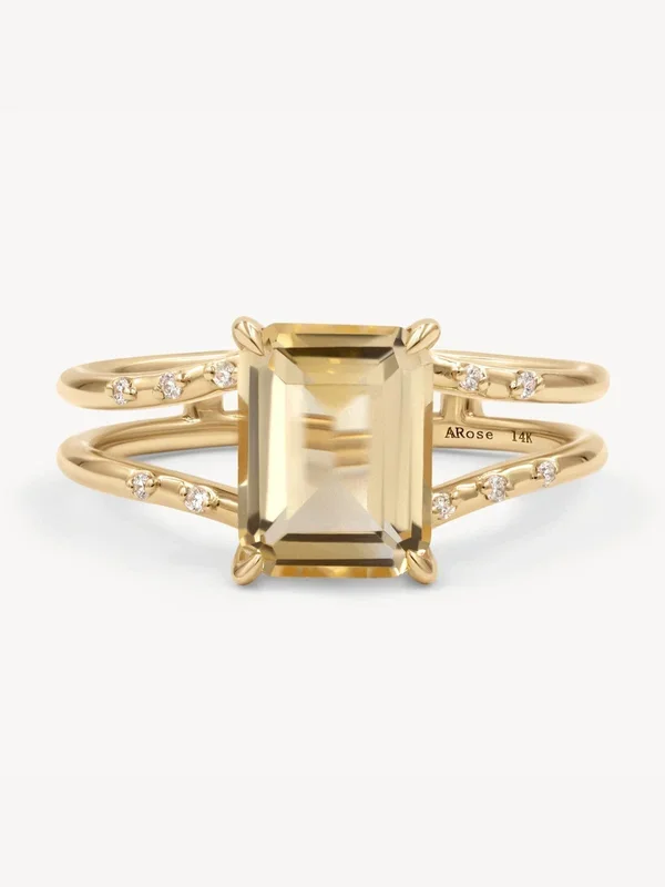 Starry Citrine Ring