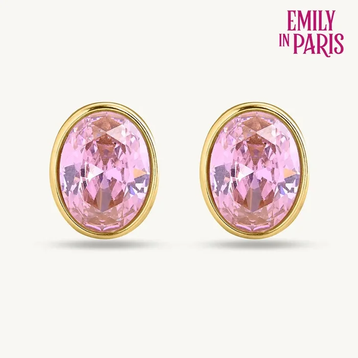 Statement Pink Gemstone Stud Earrings