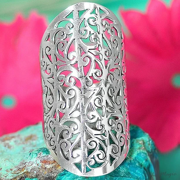 Statement-Ring aus Sterlingsilber für den ganzen Finger