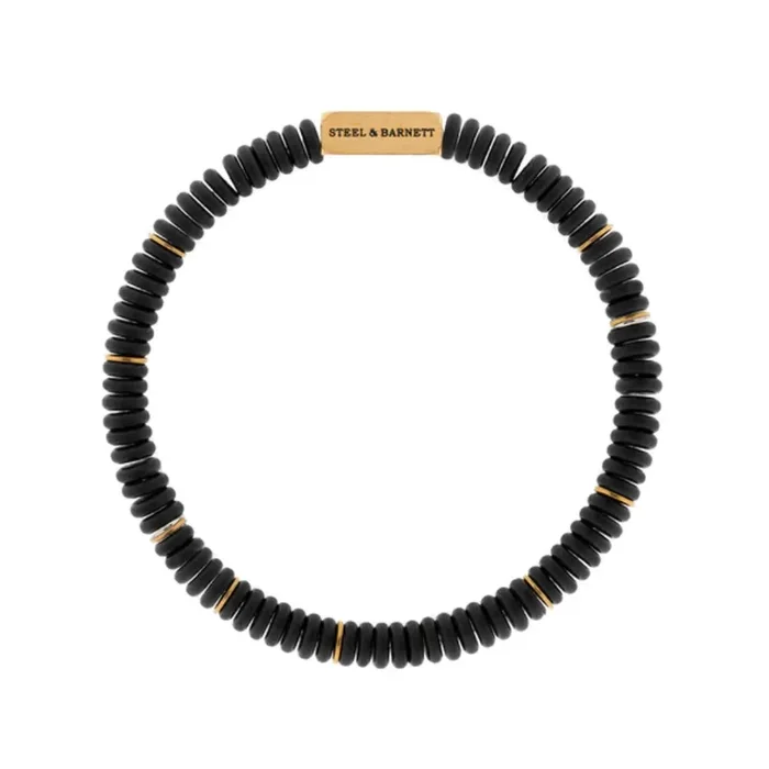 Steel & Barnett Men’s Two Tone Disc Gemstone Bracelet