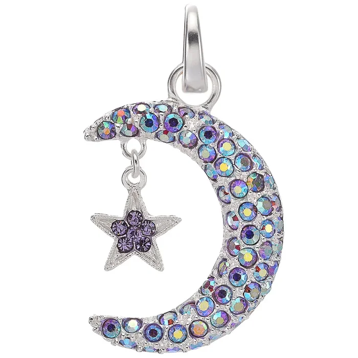 Stella Luna Open Ring Charm (Sterling Silvertone)