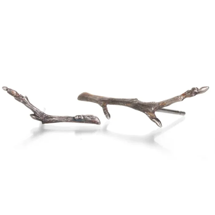Sterling Silver Branch Stud Earrings