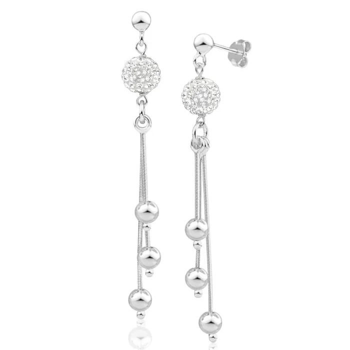 Sterling Silver Crystal Multi Drop Earrings