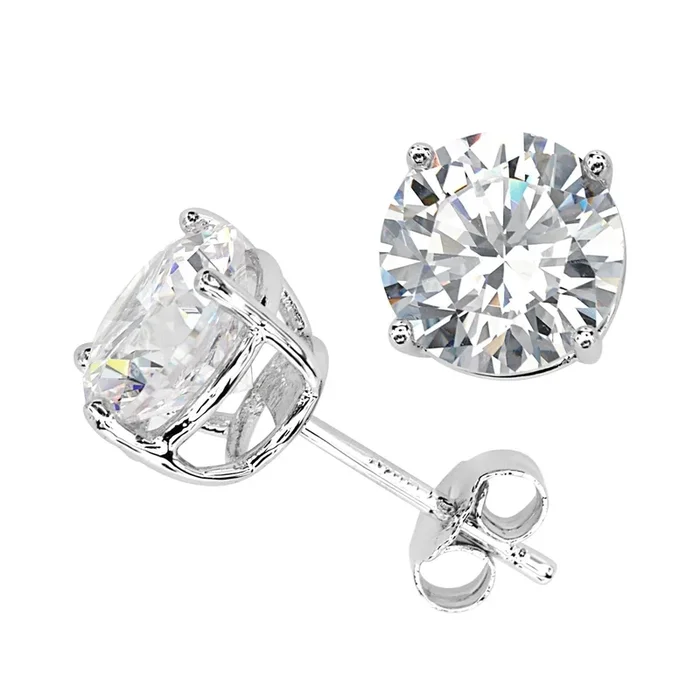Sterling Silver CZ Stud Earrings
