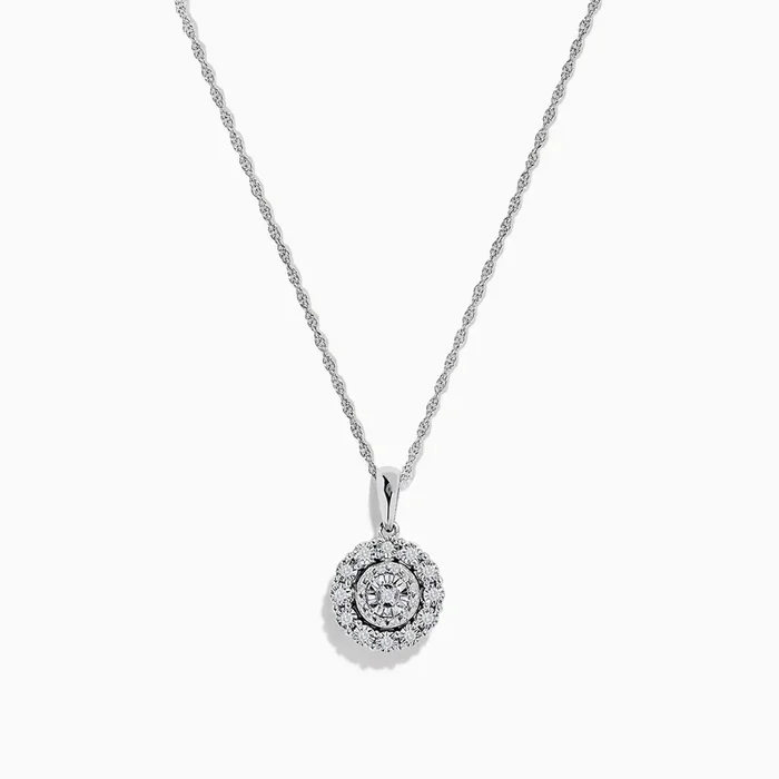 Sterling Silver Diamond Cluster Pendant