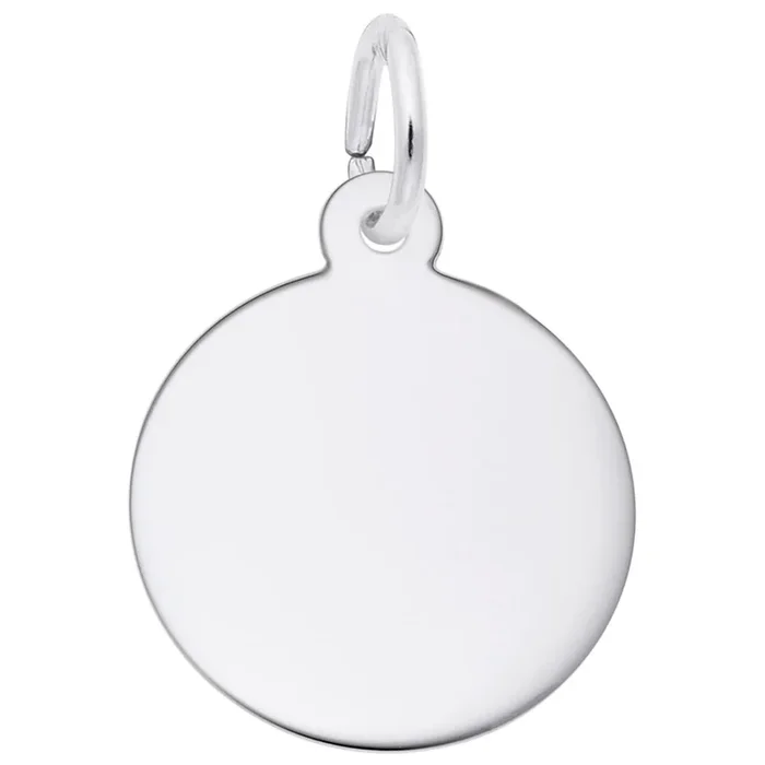 Sterling Silver Engravable Disc Charm