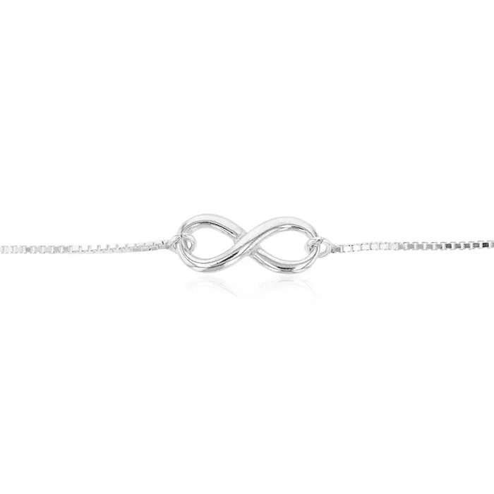 Sterling Silver Fancy Infinity Adjustable Bracelet