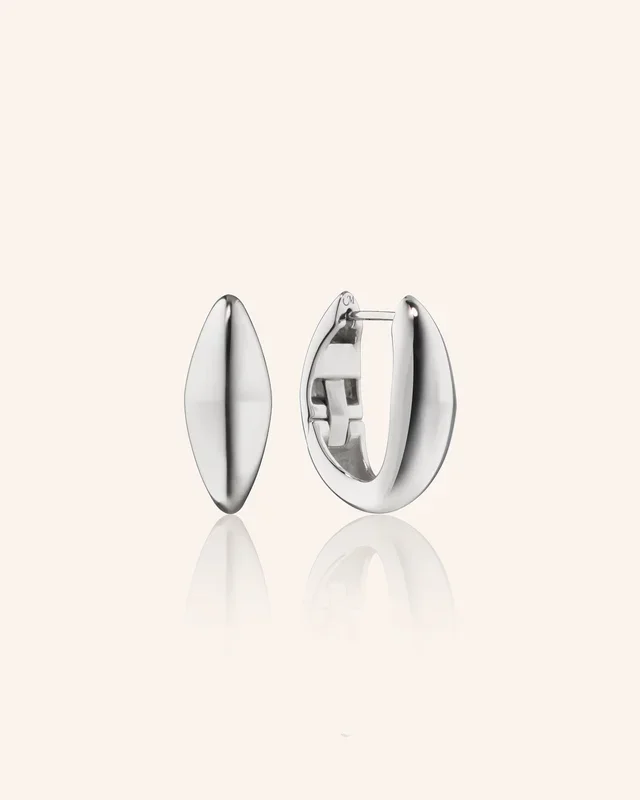 Sterling Silver Large “Points North” Huggie Earrings
