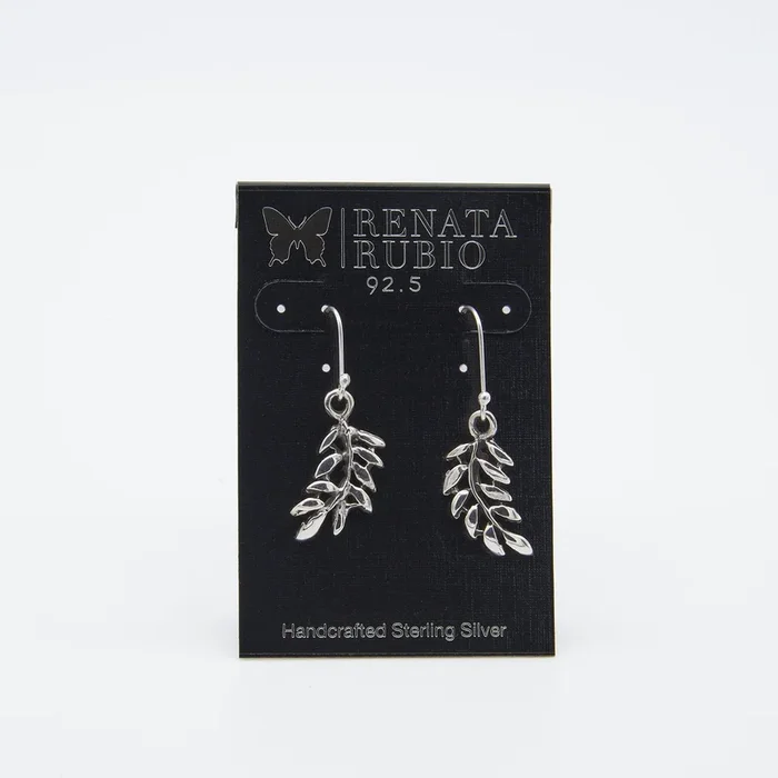 Sterling Silver Leaf Dangle Earrings